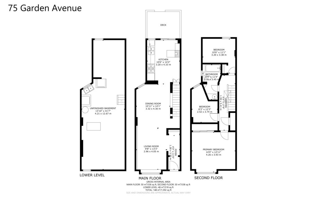 75A Garden Ave square footage and floor plan