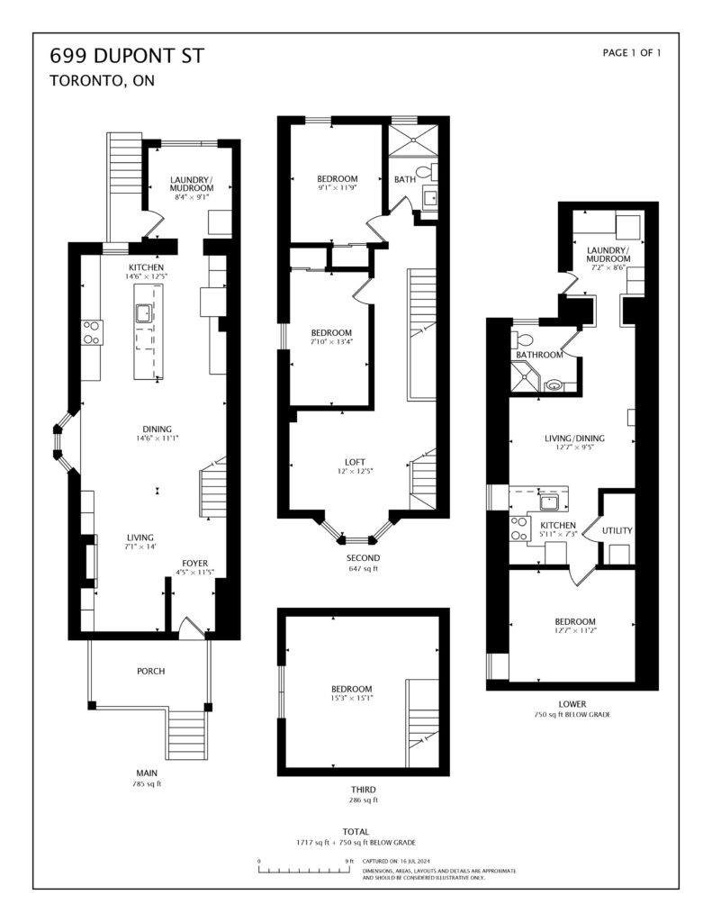 699 Dupont St - floor plan and total square footage