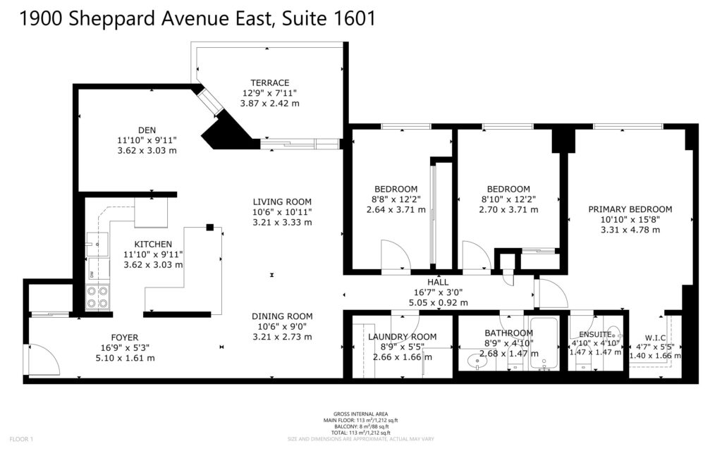 1900 Sheppard Ave E #1601 floor plan and layout