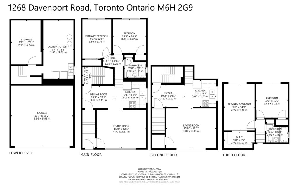 1268 Davenport Rd | Floor Plans | Legal Duplex for sale with Lisa Bednarski and the BREL real estate team in Toronto