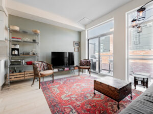 Living room with walk-out to private balcony | 243 Perth Ave PH307 | the BREL team